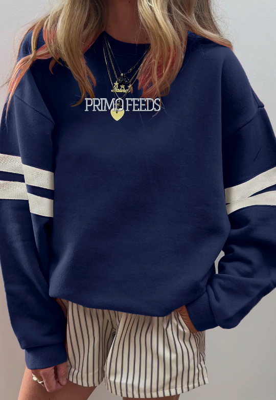 Primo Striped Drop Shoulder Sweatshirt