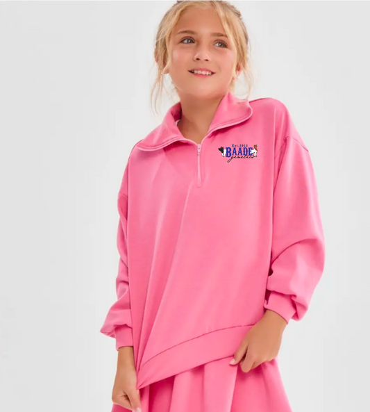 Baade Girls Half Zip Modal Knit Top
