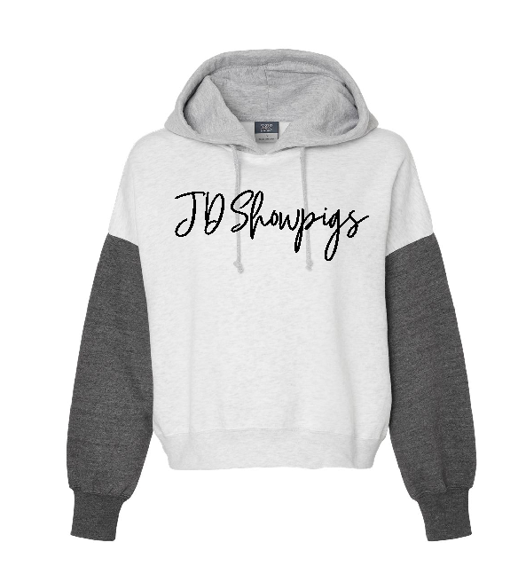 JD Showpigs Colorblocked Crop Hooded Sweatshirt