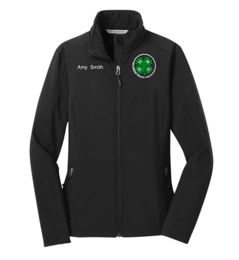 Women's Blossom Trail 4-H Personalized BLACK 4-H  Soft Shell Jacket