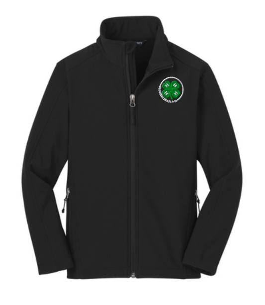 Youth Blossom Trail 4-H Personalized BLACK 4-H Port Authority Soft Shell Jacket